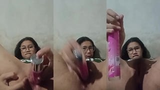 Anak SMA Kacamata Colmek Pake Botol Parfum